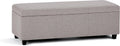 SIMPLIHOME Avalon Storage Ottoman Bench - 48' Wide x 16' High Upholstered Linen Look Fabric Rectangular Lift-Top Ottoman in Cloud Grey, Contemporary Bench for Living Room with High-Density Foam