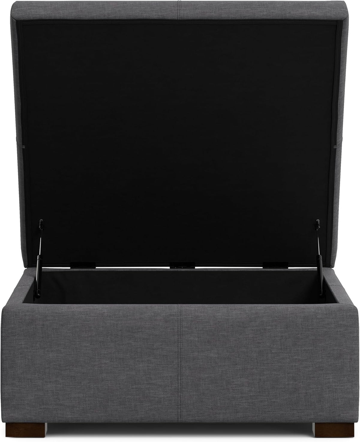 SIMPLIHOME Gabbie 36' WD Contemporary Square Coffee Table Storage Ottoman in Slate Gray