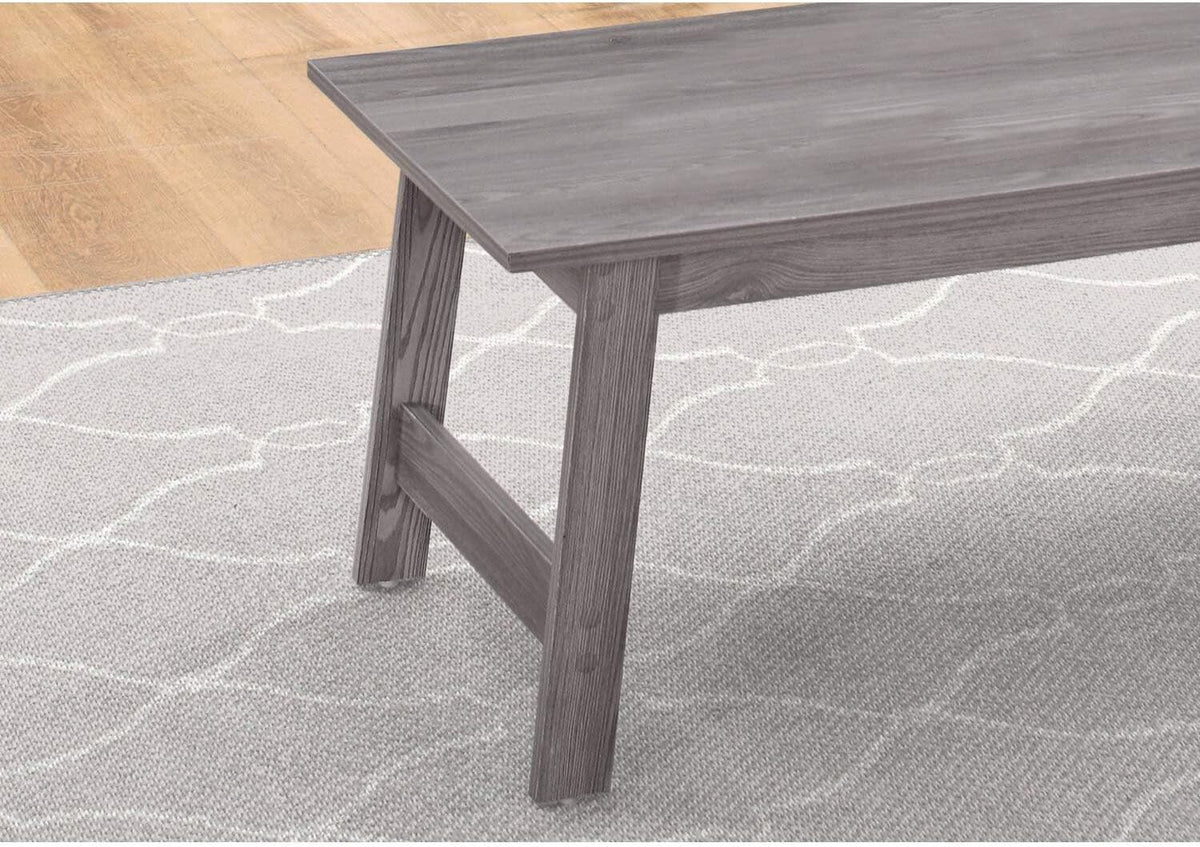 Pemberly Row 3-Piece Coffee Table Set, Gray Wood-Look Finish, Particle Board and Laminate, Includes Rectangular Coffee Table and 2 Square End Tables, Minimalist Design for Living Room or Small Spaces