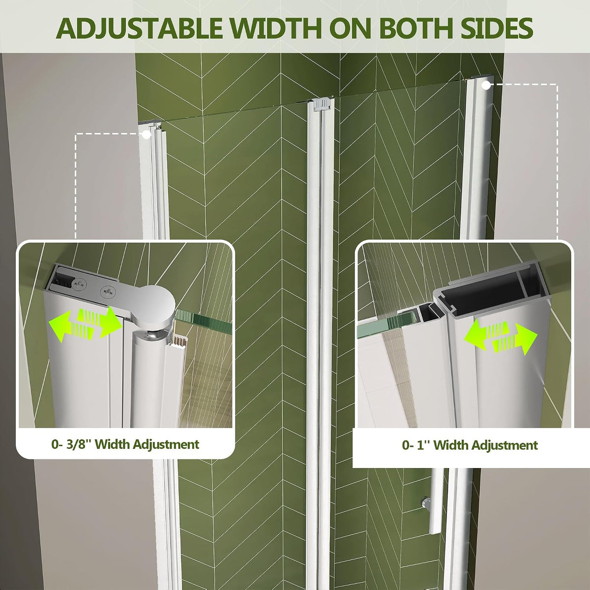 GETPRO Bifold Shower Door 32 in. W x 72 in. H Frameless Swing Pivot Shower Door with 1/4 in. Tempered Clear Glass Panel Adjustable Bathroom Fold Door for Shower Polished Chrome Hardwares