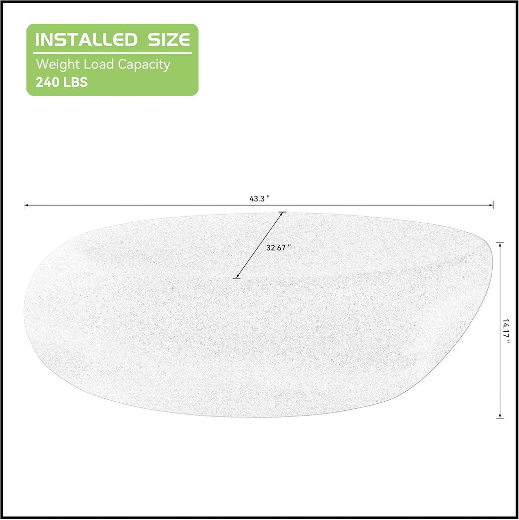 43.31' Oval Coffee Table, Modern Faux Stone Circle Center Tables Accent Drum End Side Table for Living Room, No Installation Required,Cream Black