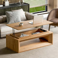 43.3'' Rectangle Lift Top Coffee Table with Storage & Adjustable Height, Mid Century Modern Center Table Accent Tea Table or Living Room Apartment Office, Natural