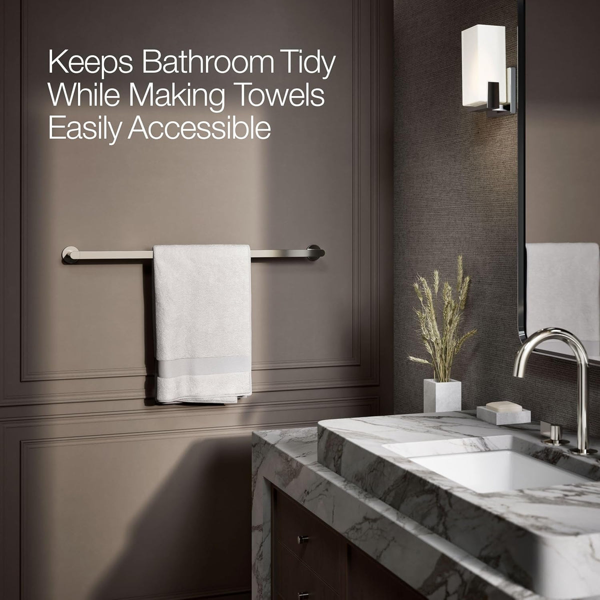 Kohler 73143-SN Composed® 30' Towel bar, Vibrant Polished Nickel