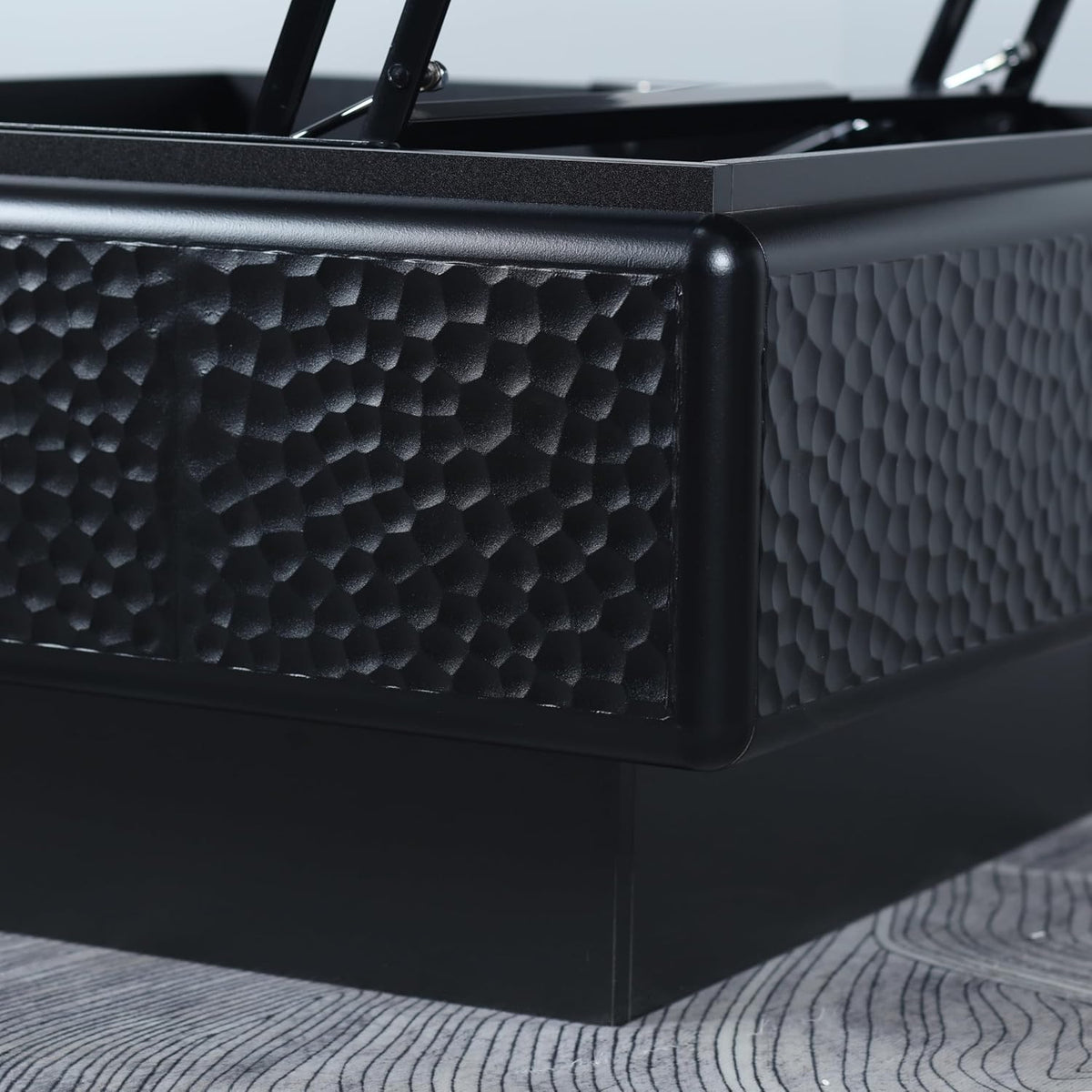 31.5' Lift Top Coffee Tables for Living Room,Mid Century Modern Square Coffee Table with Hidden Storage, Wood Center Tea Table with Stable Honeycomb Pattern Base for Apartment Small Space,Black