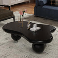 Cloud Coffee Table, Cute Irregular Coffee/Tea Table with Large Tabletop, Accent Cocktail Table, Cloud Shape Modern Coffee Table for Living Room, Office, Home Dec (D Black 46.06in)