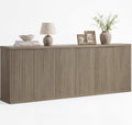 SICOTAS Buffet Cabinet with Storage Accent Sideboard Modern Credenza with Doors & Shelves Fluted Media Console Mid Century Coffee Bar Table for Living Room Kitchen Dining Room Hallway (3PCS)