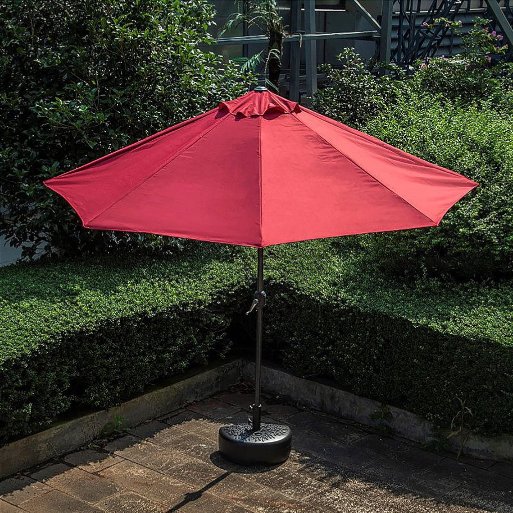 Against The Wall Half Square Parasol, Red Waterproof Patio Umbrella Outdoor Market Table Umbrellas, Heavy Duty Garden Balcony Sun Shade Cover