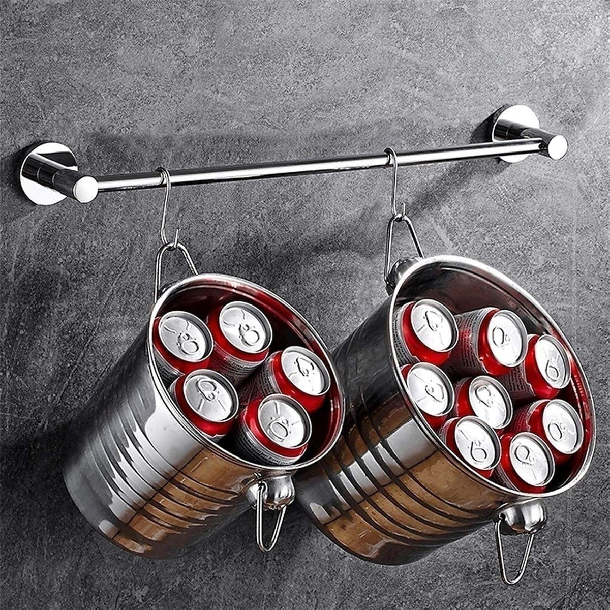 Bath Towel Bar Stainless Steel Towel Rack Bathroom Wall Mounted Towel Rail Hanger, Polished Finish, Silver/80Cm