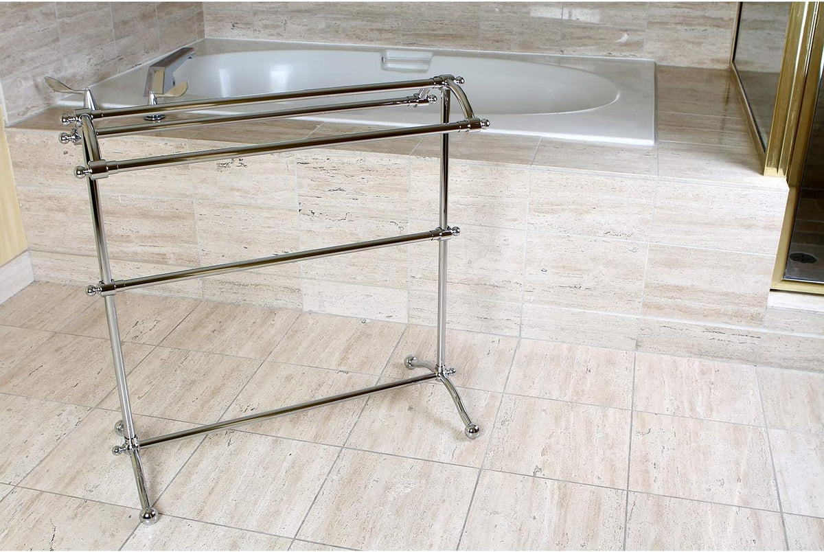Kingston Brass CC2291 Pedestal Towel Rack, Polished Chrome