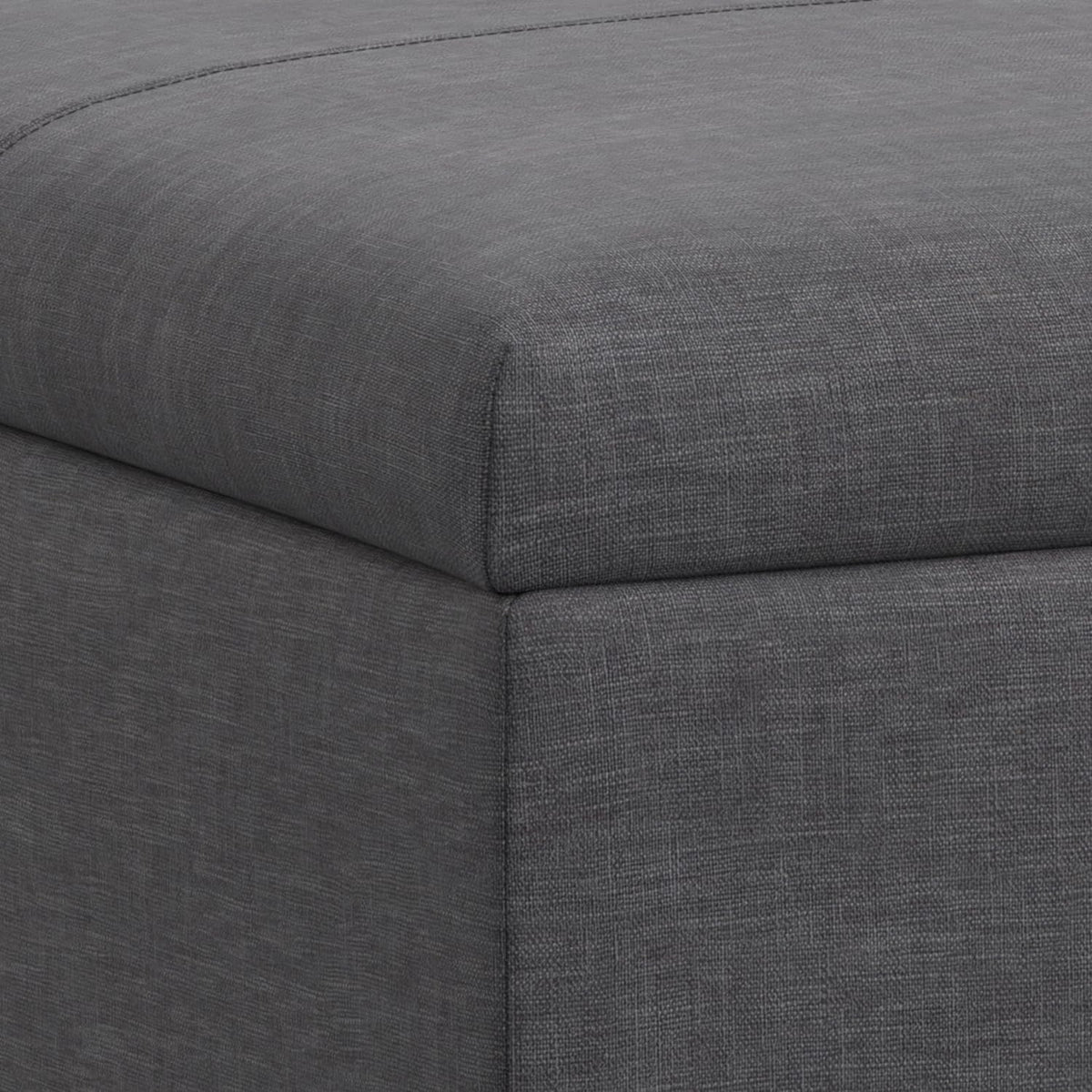 SIMPLIHOME Gabbie 36' WD Contemporary Square Coffee Table Storage Ottoman in Slate Gray