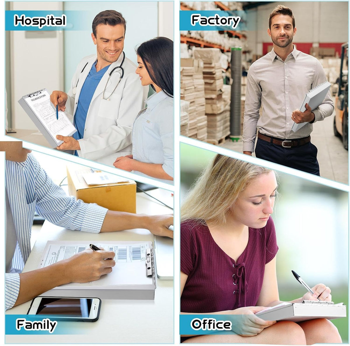 Seajan Aluminum Clipboard with Storage Metal Clip Board Folder Letter Size Form Holder Portfolio Clipboard Binder Clip Posse Box for Nurse Police Office Stationery Items 14 x 9.2 x 2 Inches (8 Pcs)