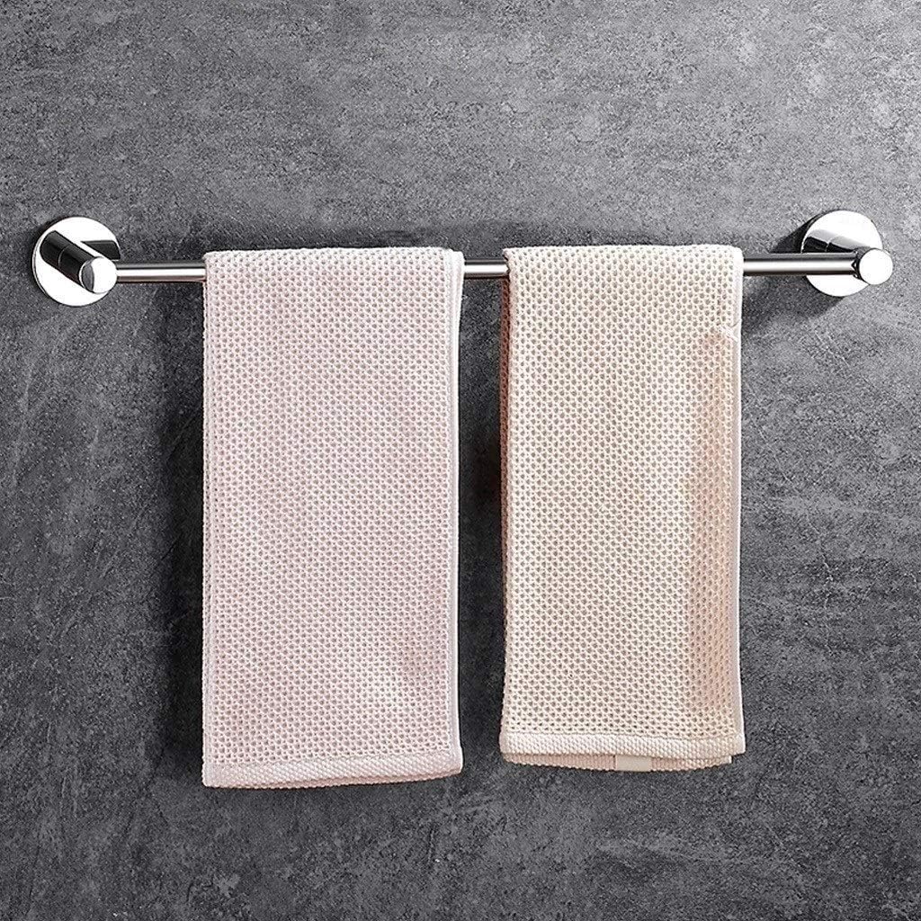 Bath Towel Bar Stainless Steel Towel Rack Bathroom Wall Mounted Towel Rail Hanger, Polished Finish, Silver/100Cm
