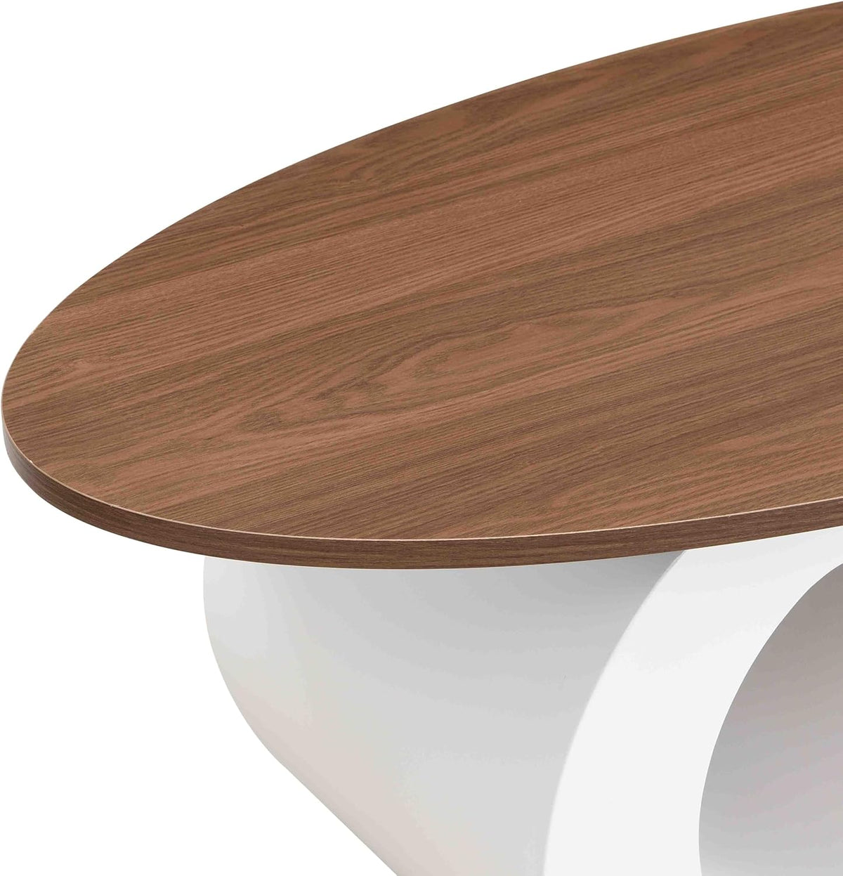 Modern Nesting Coffee Table Set of 2, 2-Piece Oval Decorative Living Room Table Set with White Faux Marble Top and Gold Metal Base, Oval Coffee Table and Round End Table Set