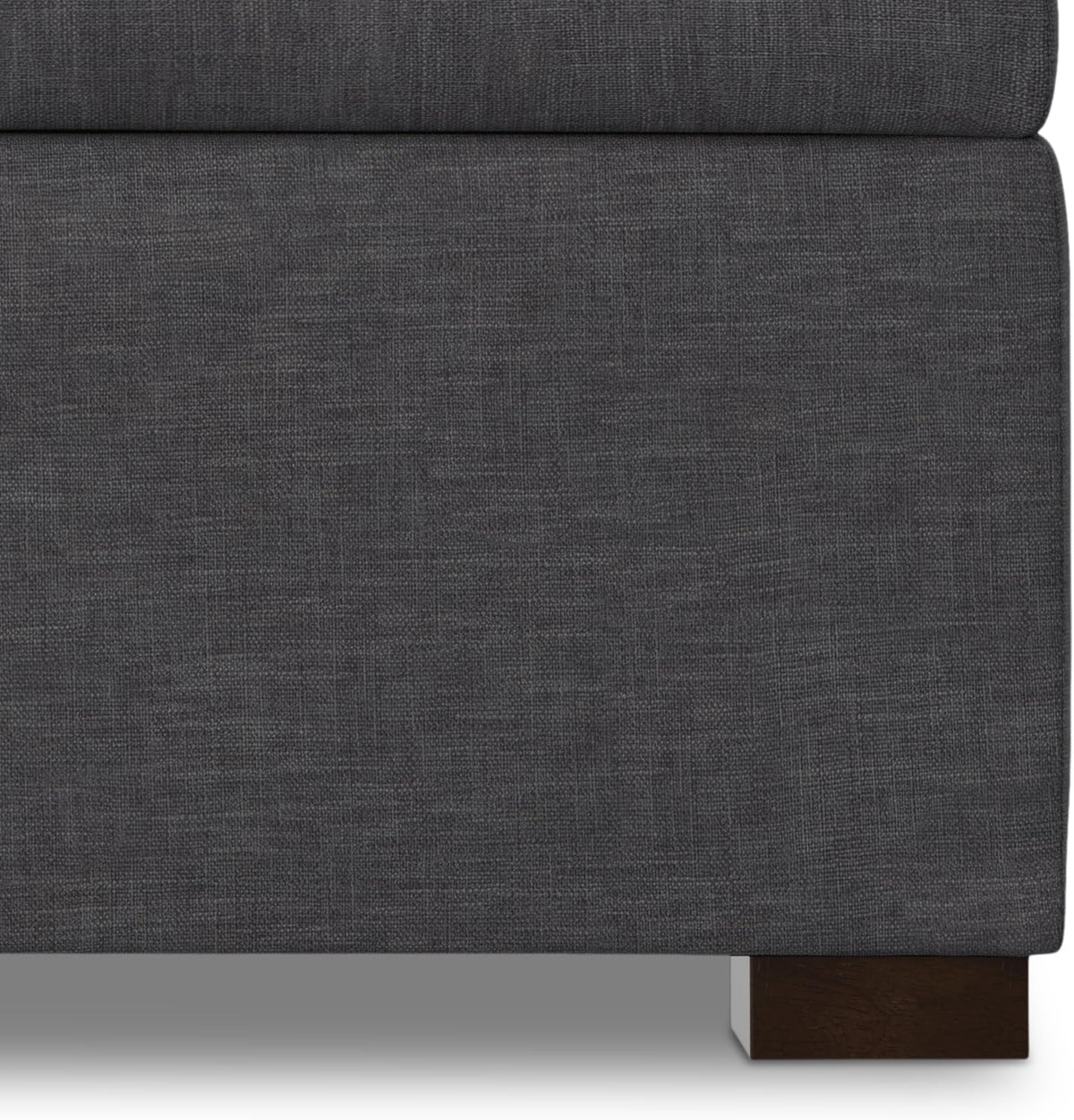 SIMPLIHOME Gabbie 36' WD Contemporary Square Coffee Table Storage Ottoman in Slate Gray