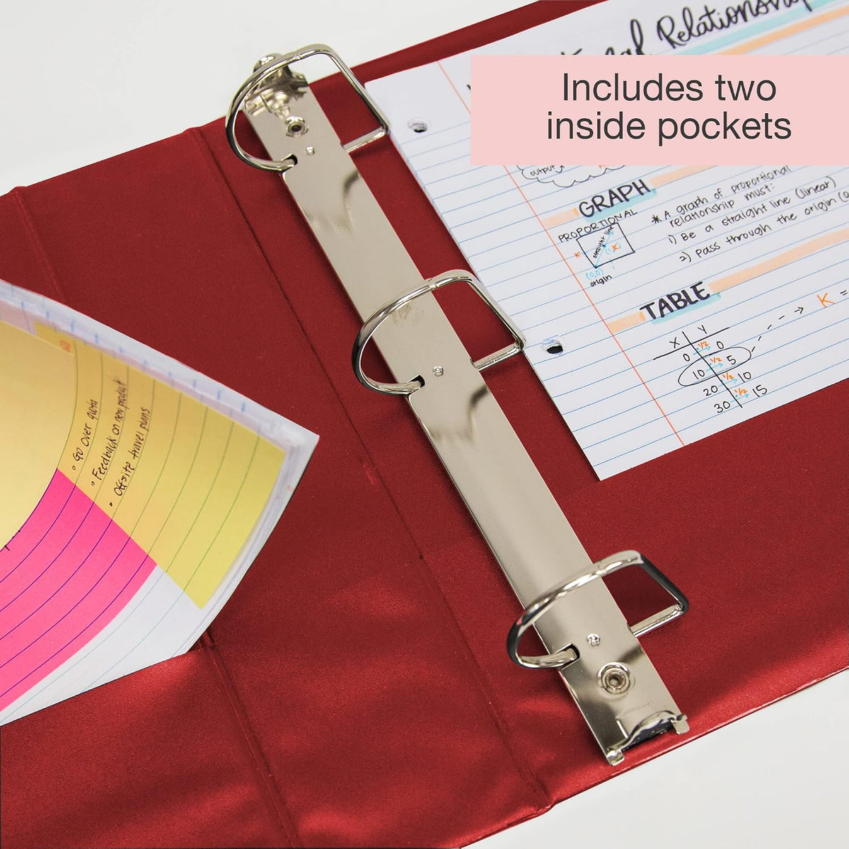 BAZIC Products 3 Ring Binder 2' View Binders Slant D Ring Organizer - Burgundy, Hold 480 Sheets Paper, for School Office Home, 12-Count