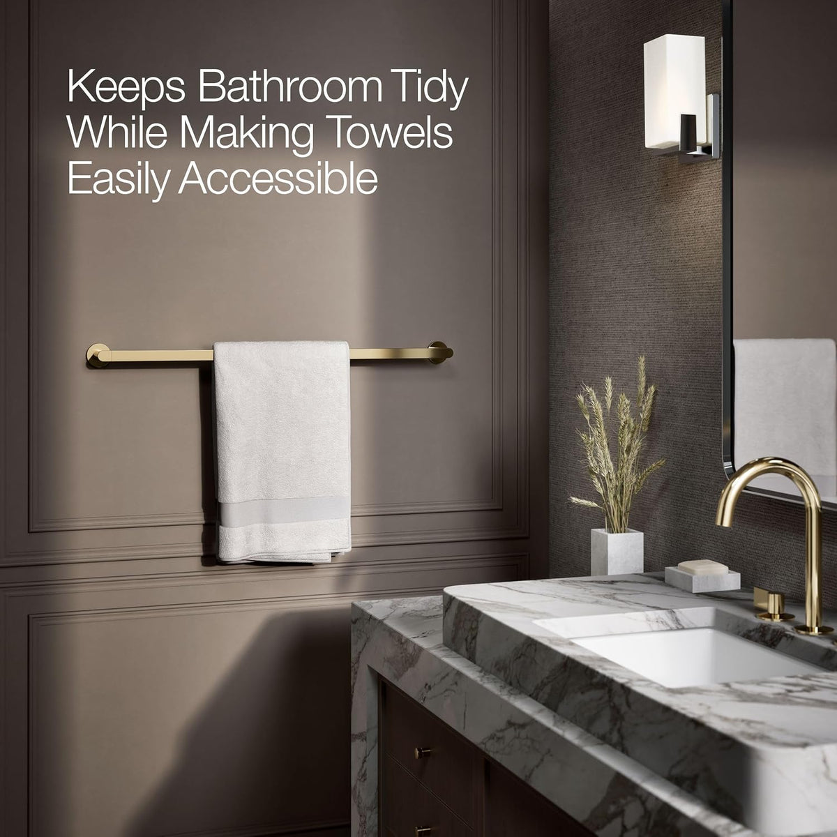 Kohler 73143-AF Composed® 30' Towel bar, Vibrant French Gold