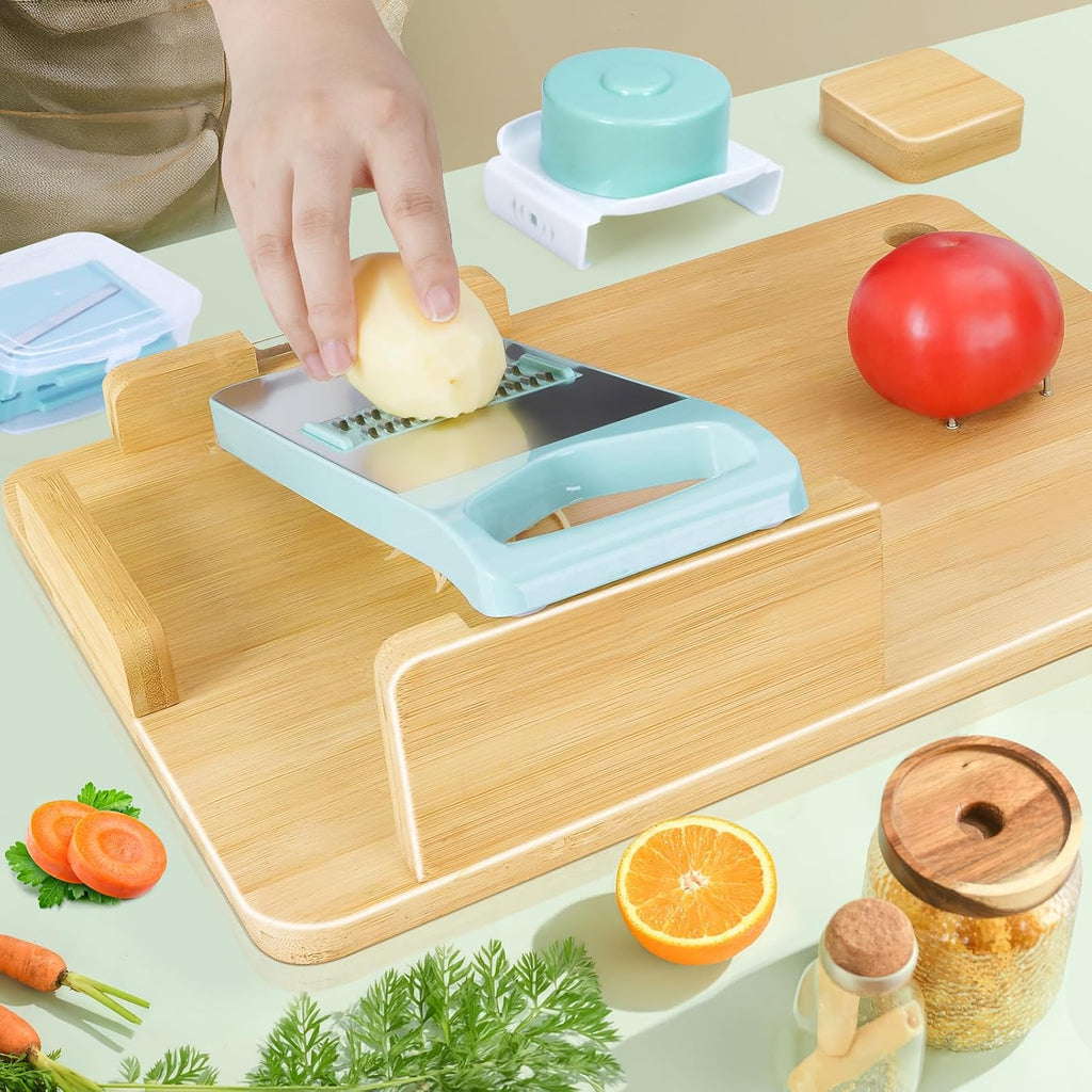 One-Handed Adaptive Cutting Board: One Handed Adaptive Equipment Cutting Board with Food Prep Tools for People with Disabilities