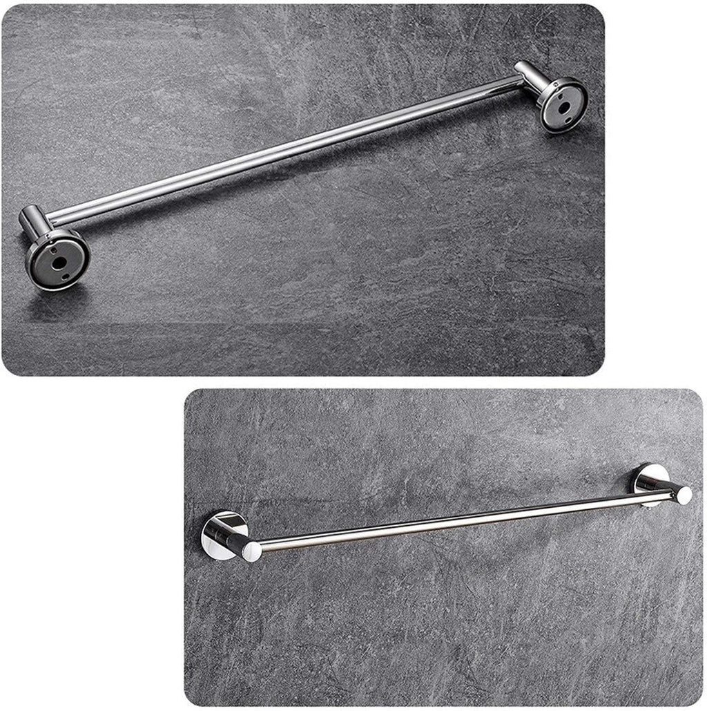 Bath Towel Bar Stainless Steel Towel Rack Bathroom Wall Mounted Towel Rail Hanger, Polished Finish, Silver/60Cm