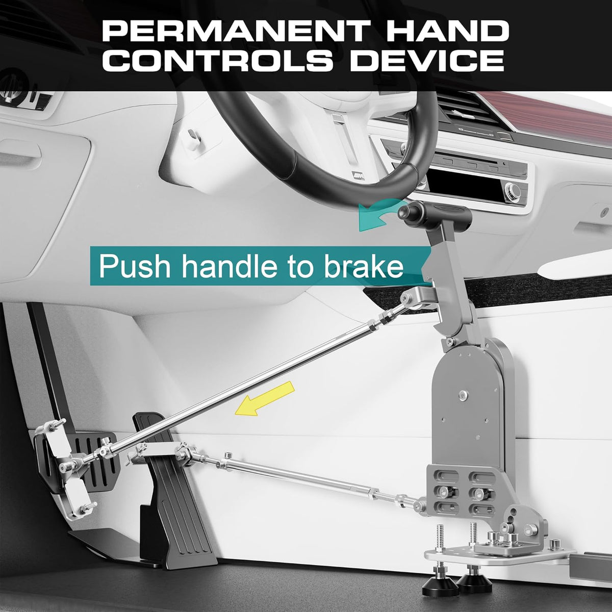 Handicap Drivers Fixed Hand Controls Permanent Device, Driving Hand Controls Car Pedal Assist Controls