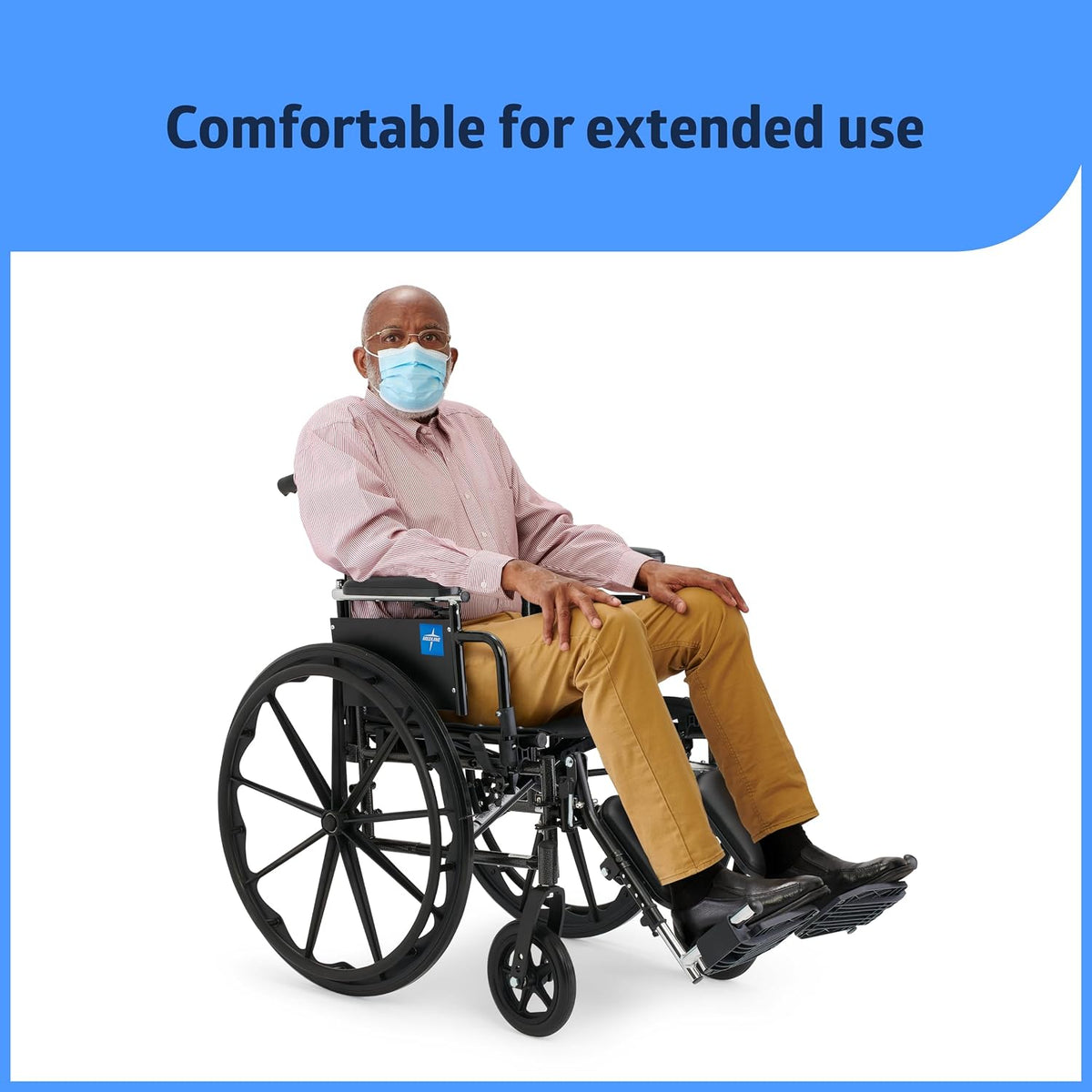 Medline K3 Guardian Wheelchair, 18' Wide Seat, Height-Adjustable Arms, Elevating Leg Rests - Lightweight, Foldable Mobility Aid for Enhanced Comfort and Independence