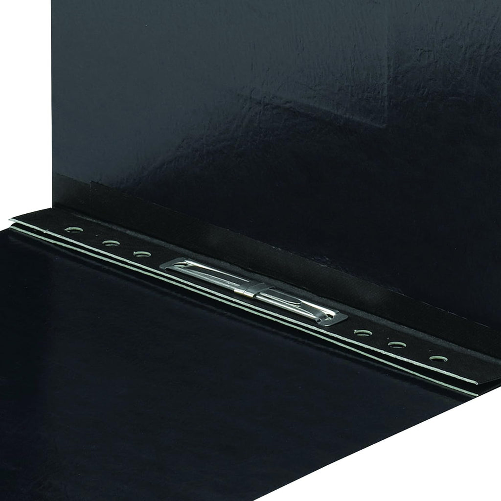 Smead PressGuard Report Cover, Metal Prong Top Fastener with Compressor, 2' Capacity, Legal Size, Black, 25 per Box (81132)
