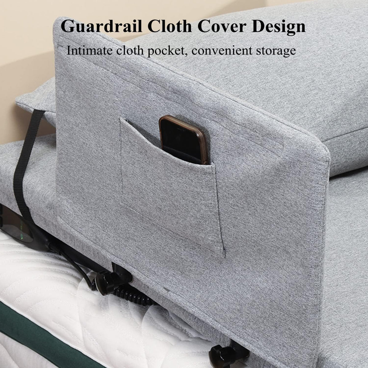 Portable Electric Bed Backrest, Adjustable Medical Pillow Lifter, Adjustable Sit-up Back Rest Disability Backrest Bed Support Stand Assist Aid for Neck Head and Lumbar Support,Widened