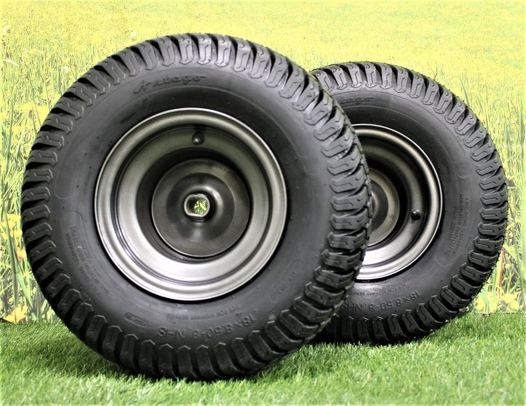 (Set of 2) 18x8.50-8 Tire wheel assy Ariens 07101130, Fits Ikon-X, Gravely ZTX Zero Turn Mowers