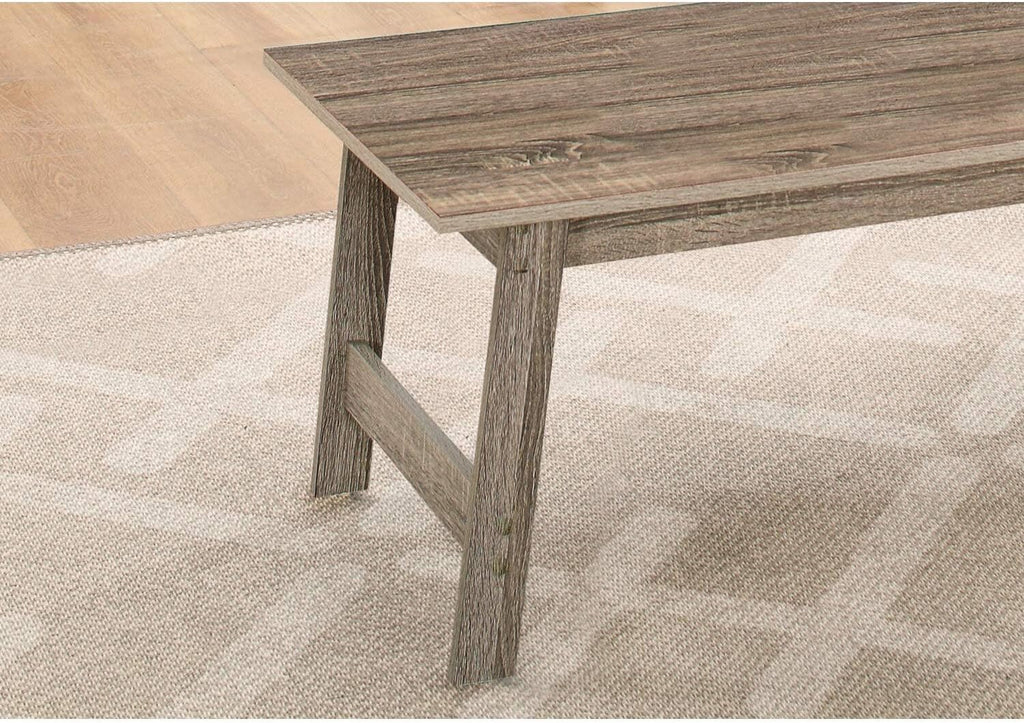 Pemberly Row 3-Piece Coffee Table Set, Particle Board Laminate, Dark Taupe Wood-Look Finish, Includes Rectangular Coffee Table and 2 Square End Tables, Modern Minimalist Design for Living Room Use