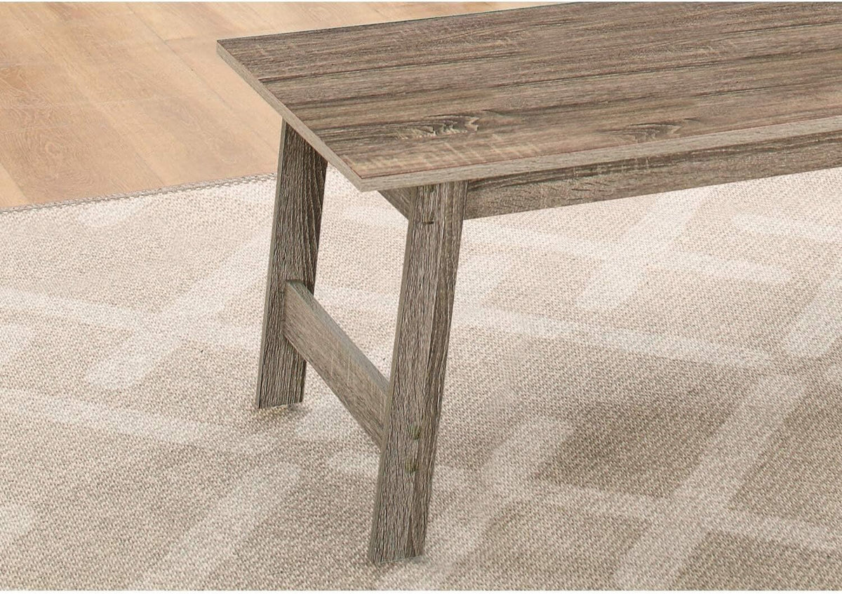 Pemberly Row 3-Piece Coffee Table Set, Particle Board Laminate, Dark Taupe Wood-Look Finish, Includes Rectangular Coffee Table and 2 Square End Tables, Modern Minimalist Design for Living Room Use