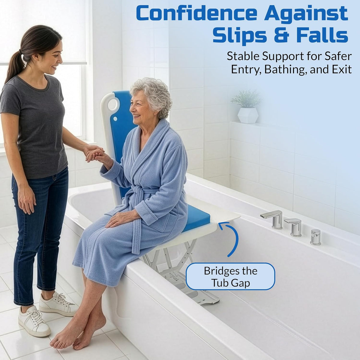 Platinum Health Tranquilo Premium Electric Bath Lift with Padded, SAFESWIVEL Rotating SEAT and Electric Recline. 300lb. Lifting Capacity and Extra High Lifting Range up to 21.5 inches.