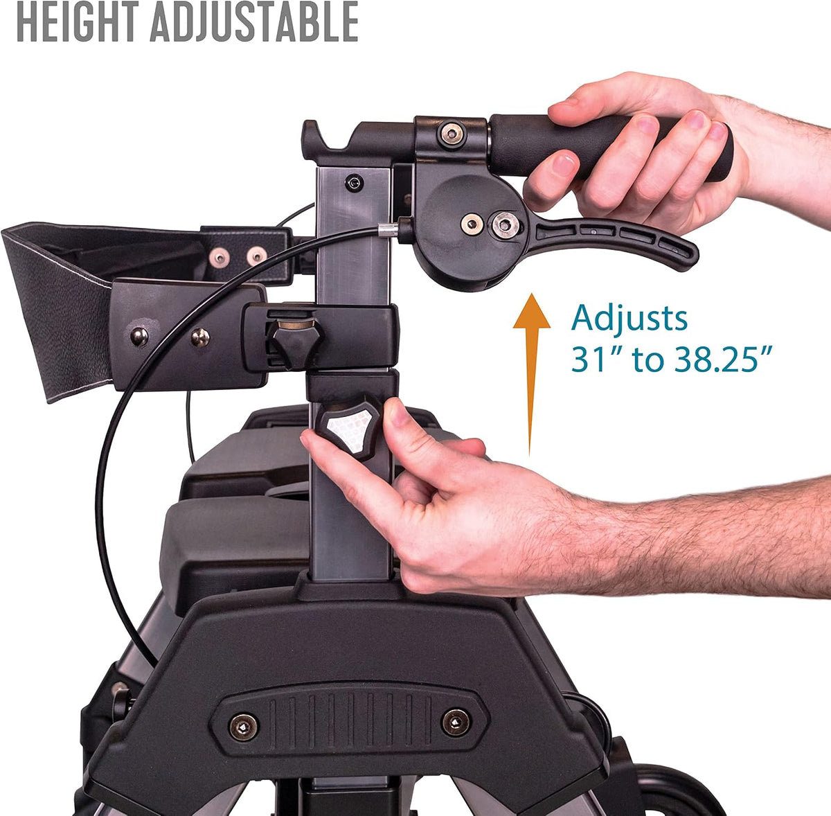 Able Life Heavy Duty Space Saver Rollator, Folding 4-Wheel Rolling Walker with Extra Wide Seat and Large 8-inch Wheels for Seniors and Elderly, 450-pound Weight Capacity, Black Walnut