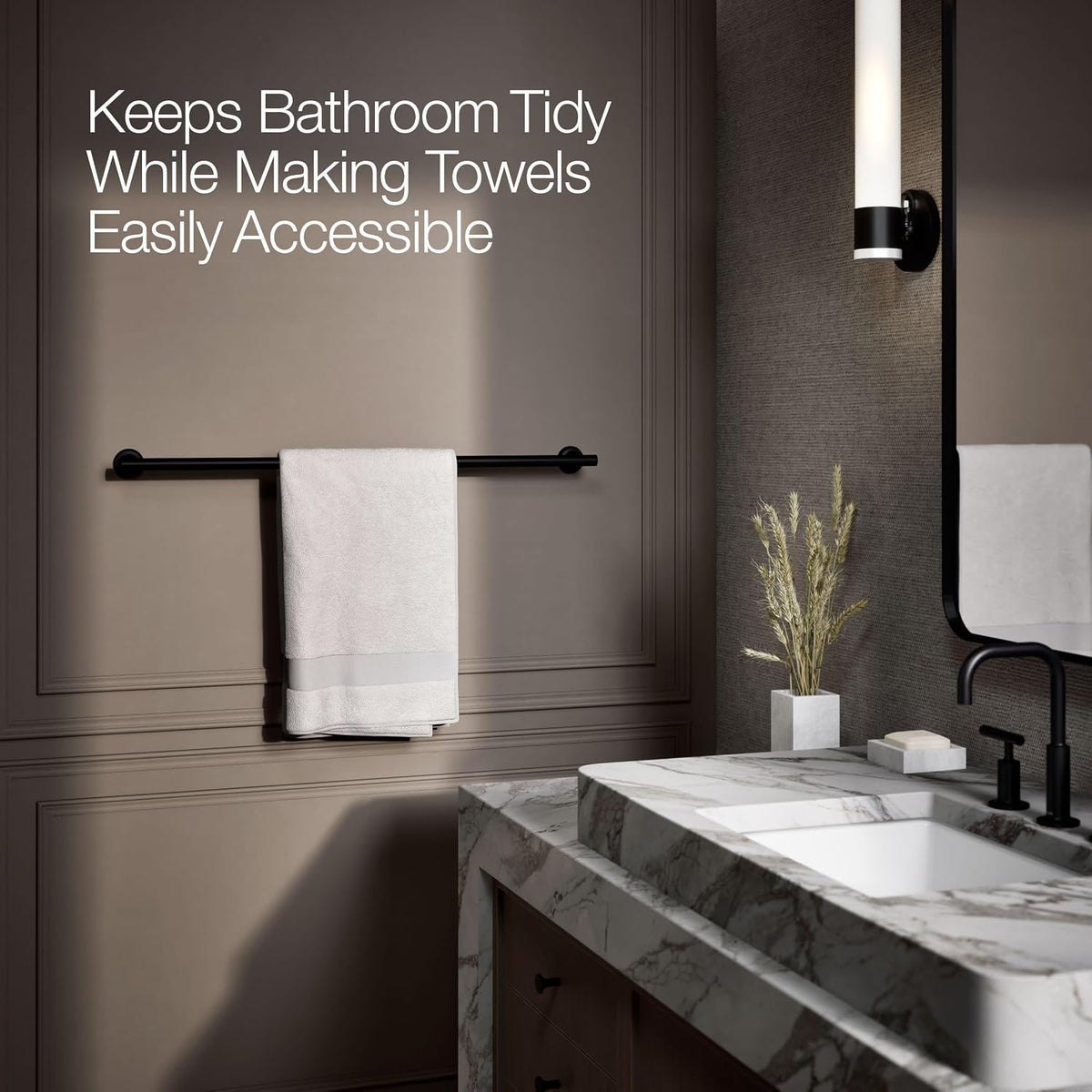 Kohler 14437-BL Purist® 30' Towel bar, Matte Black