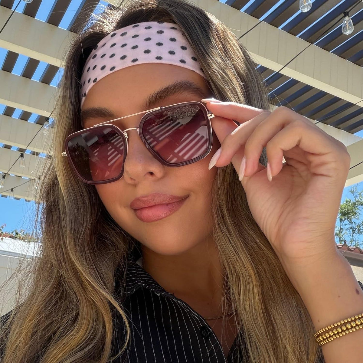 DIFF Jordan Designer Navigator Sunglasses for Women | 100% UVA/UVB Protection | Solid Frames