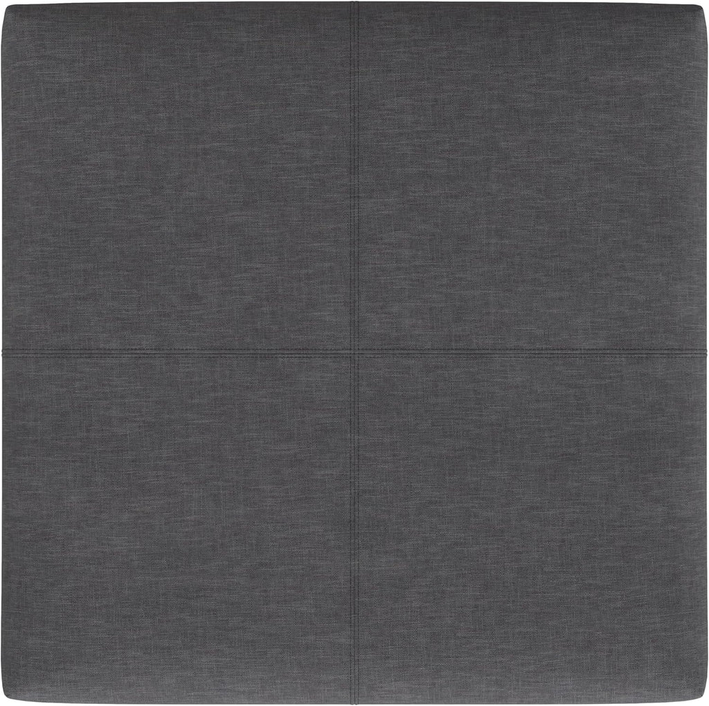 SIMPLIHOME Gabbie 36' WD Contemporary Square Coffee Table Storage Ottoman in Slate Gray