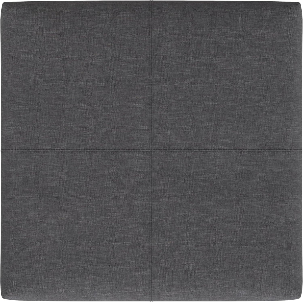 SIMPLIHOME Gabbie 36' WD Contemporary Square Coffee Table Storage Ottoman in Slate Gray