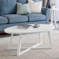 Roundhill Furniture Modern Harmony Wood Oval Coffee Table, White