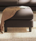 Welzona Teddy Storage Ottoman, 26.7' Large Living Room Ottoman, All-Wood Coffee Table Ottomans with Storage, Tool-Free Setup Ottomans for Living Room, Bench for Bedroom, Brown