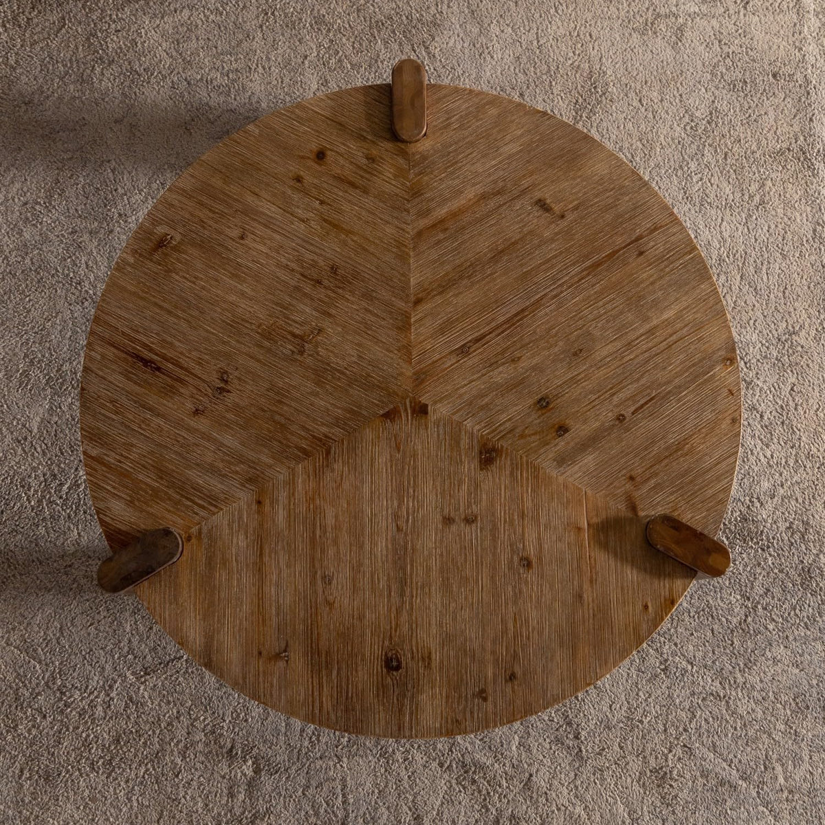 KEVINSPACE Round Wood Coffee Table Mid Century Modern Tables for Living Room Furniture 36.61' Dia. Circle Drum Solid Wooden Easy Assembly Small Space, Home Office Natural Wood