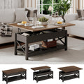 ChooChoo Coffee Table Lift Top, Multi-Function Convertible Coffee Tables with Storage and Hidden Compartment, Coffee Table Converts to Dining Table for Living Room, 40 Black & Espresso