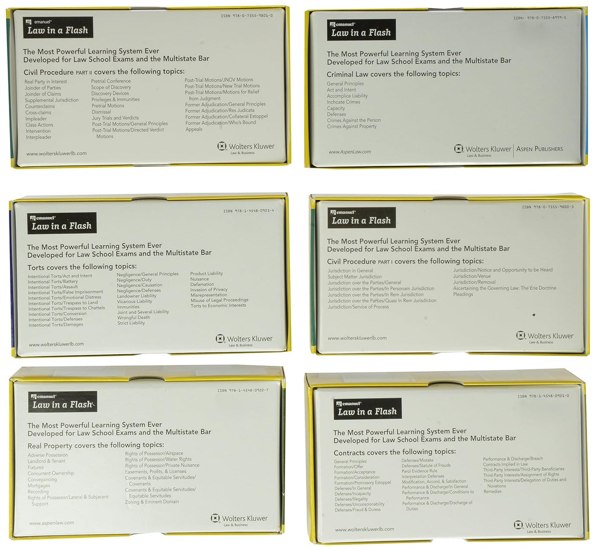 First Year Law Set (Law in a Flash)