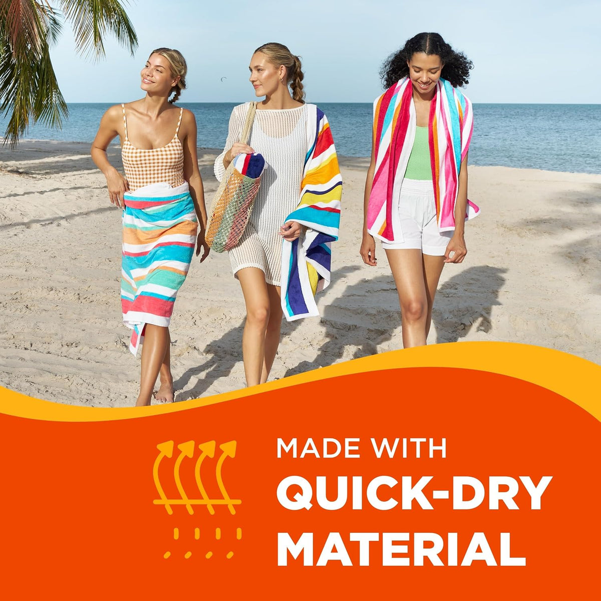 Kaufman - Joey Velour Colored Classic Multi-Color Stripe Beach & Pool Towel - Large 100% Combed Cotton Beach Towel - Soft & Absorbent Colorful Towels - 32' x 62' - 12 Pack