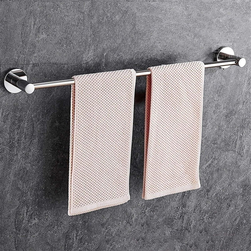 Bath Towel Bar Stainless Steel Towel Rack Bathroom Wall Mounted Towel Rail Hanger, Polished Finish, Silver/100Cm