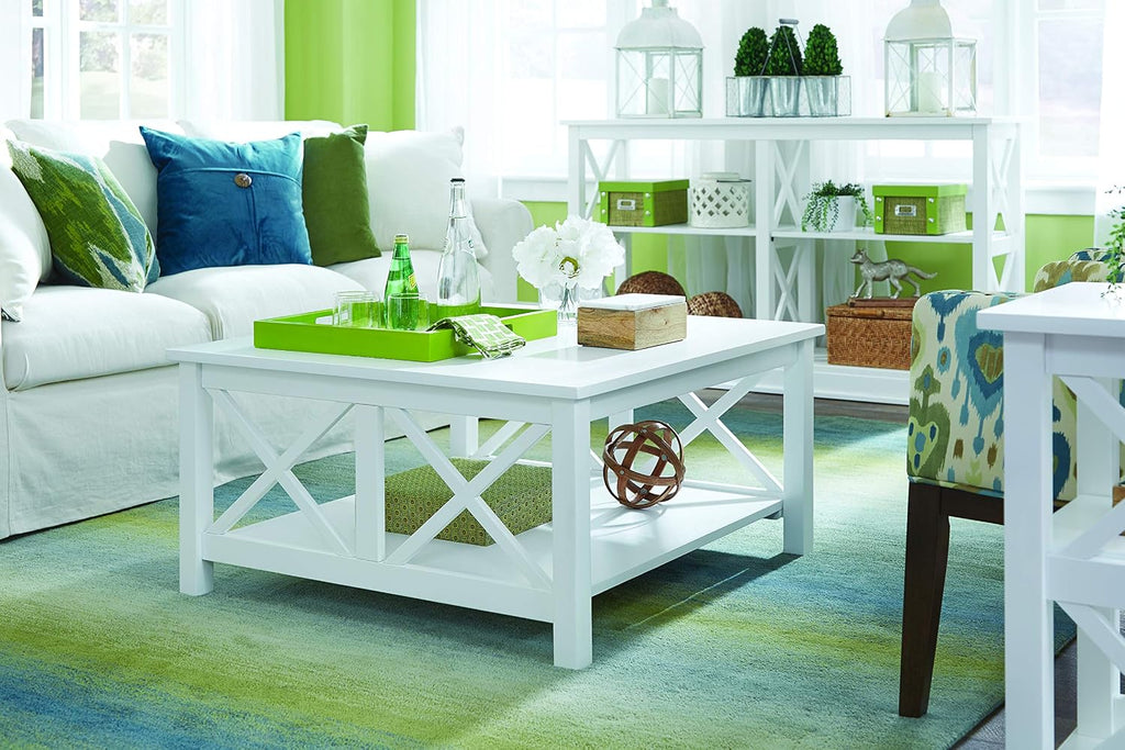 Solid Wood Hampton Square Coffee Table, White