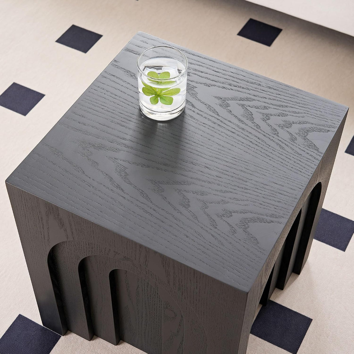 15.74'' Square Coffee Table for Living Room, Minimalist Coffee Table Modern Coffee Table, Tea Table Side Table End Table Small Coffee Table Accent Table Bedside Table for Apartment Office,Black