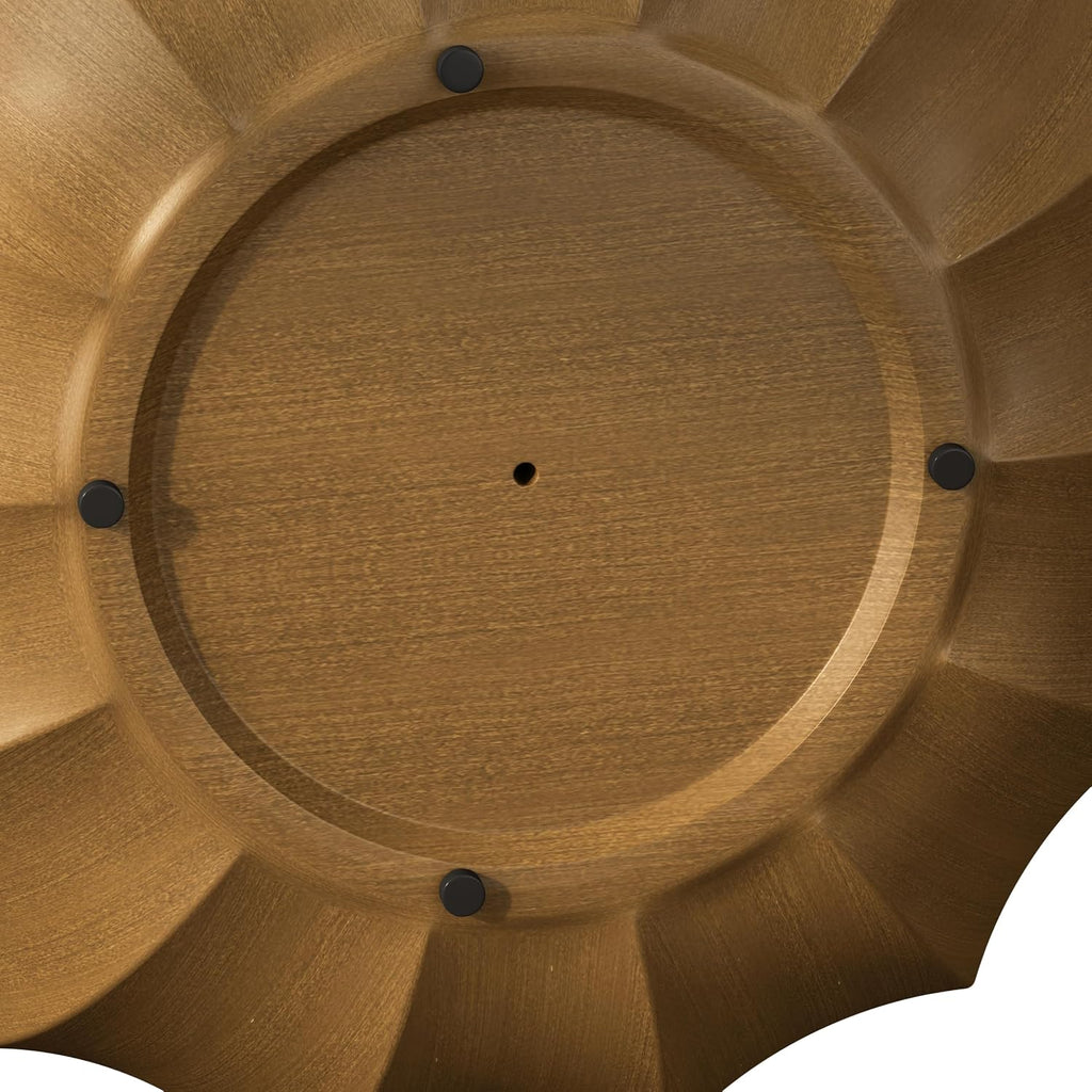 ø35.43'' Faux Stone Coffee Table for Living Room & Outdoor, Faux Concrete Cement Round Circle Drum Coffee Table, MGO Material for Waterproof, No Assembly, Wood